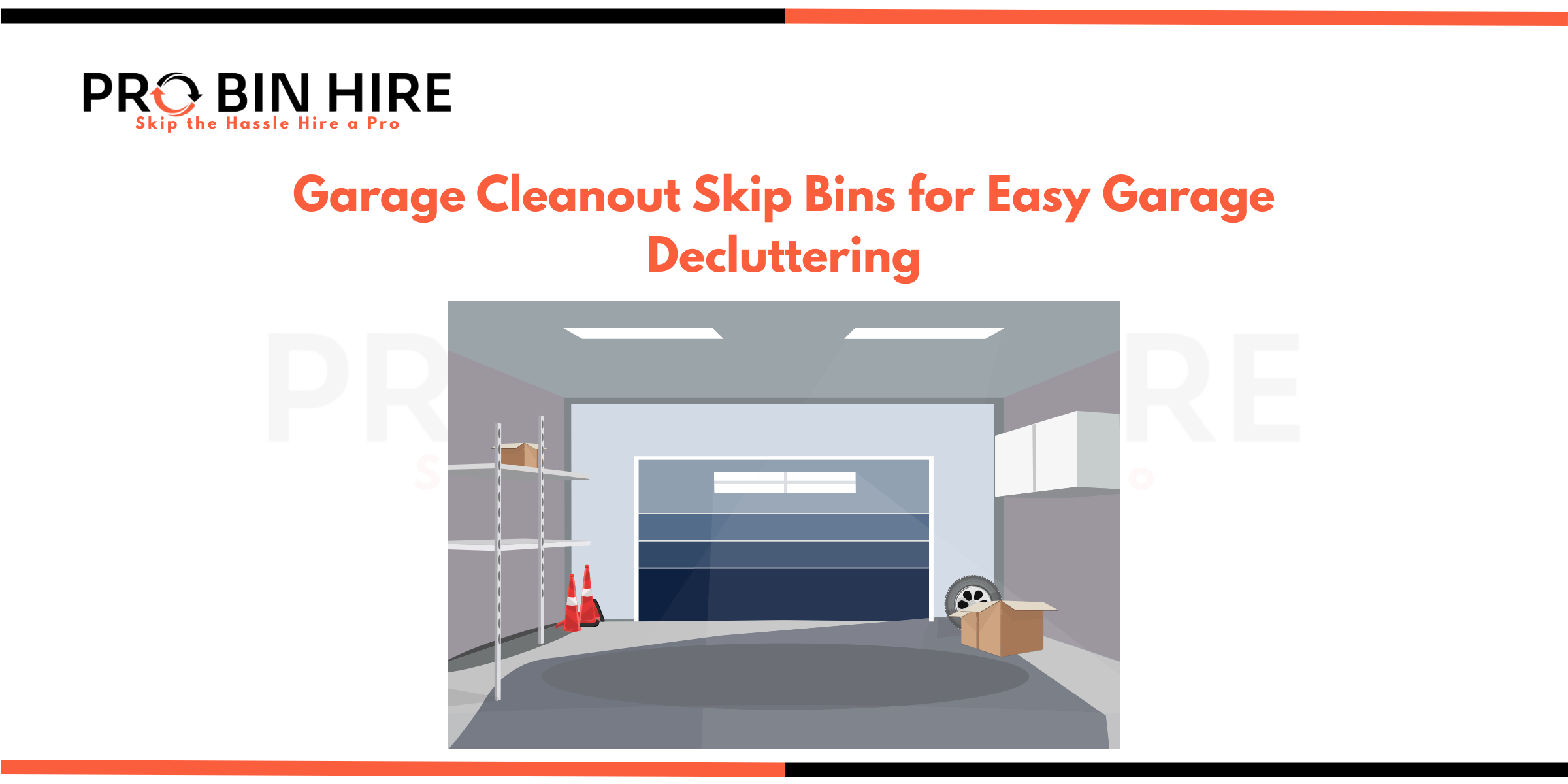 Garage cleanout skip bin in driveway for easy home decluttering and waste removal