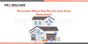 Renovation waste skip bins on a Melbourne home site with mixed building debris ready for collection by Pro Bin Hire