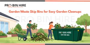 Garden waste skip bin for easy garden cleanups with branches and green waste