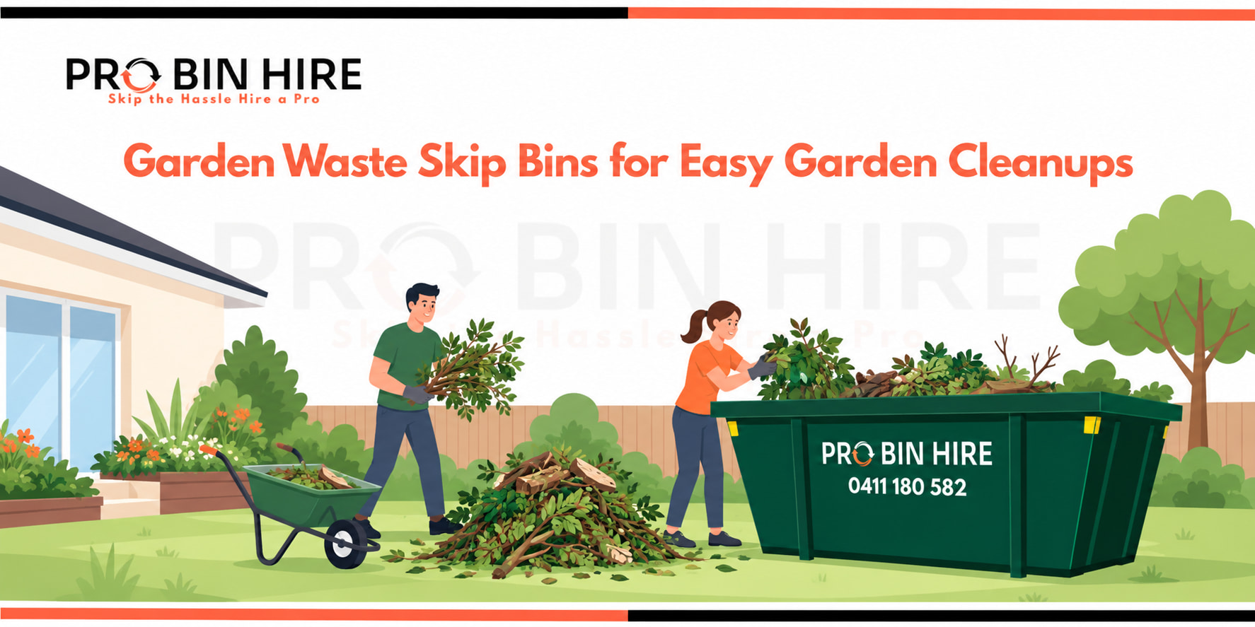 Garden waste skip bin for easy garden cleanups with branches and green waste
